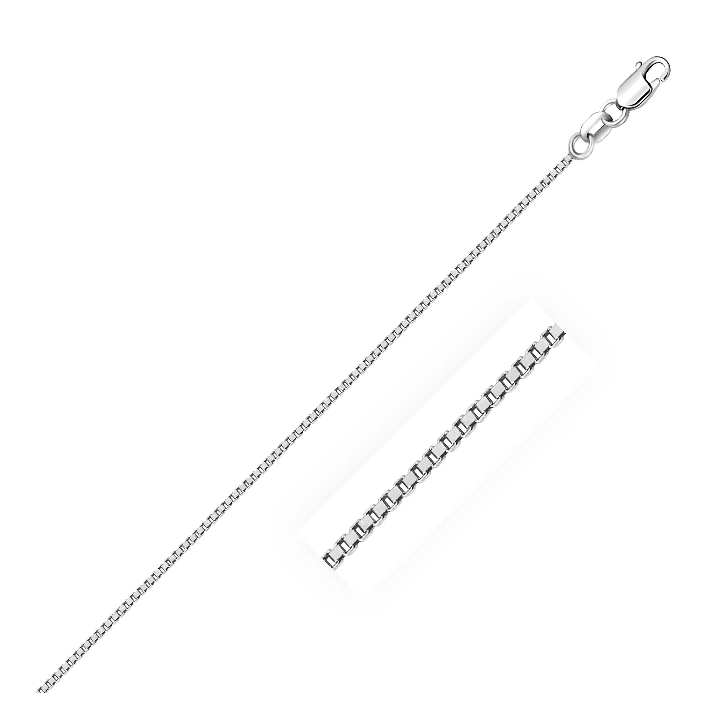 0.8mm 10k White Gold Classic Box Chain - rx53574-22