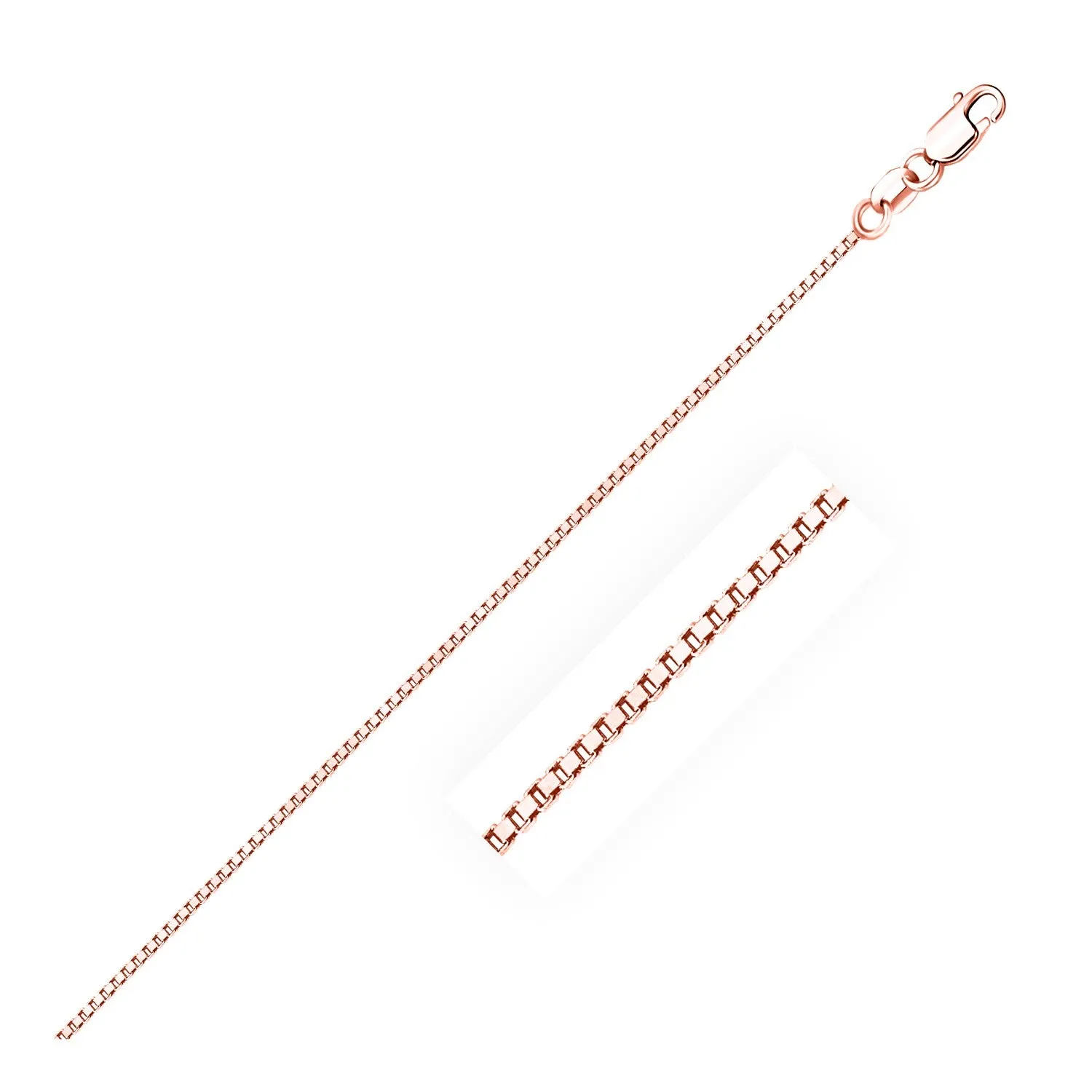 0.8mm 14k Rose Gold Classic Box Chain - rx57396-17