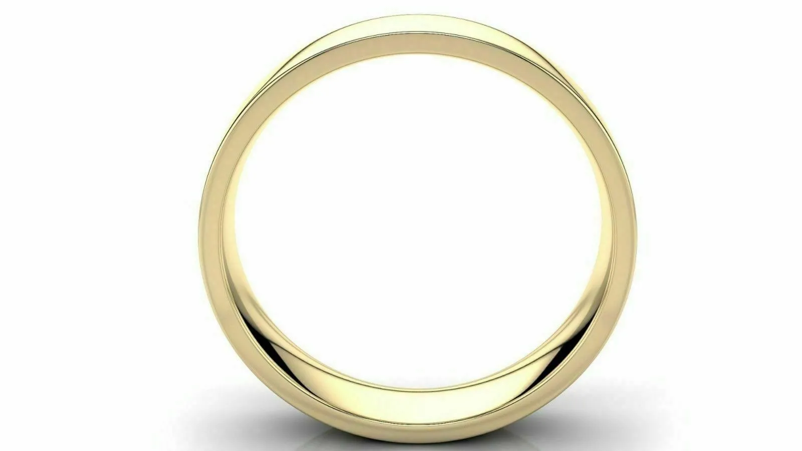 18k Solid Gold Comfort Fit Wedding Flat Band 18k Yellow Gold All sizes