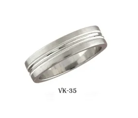 18k Solid Gold Elegant Ladies Modern Double Comfort Flat Band Ring VK35v