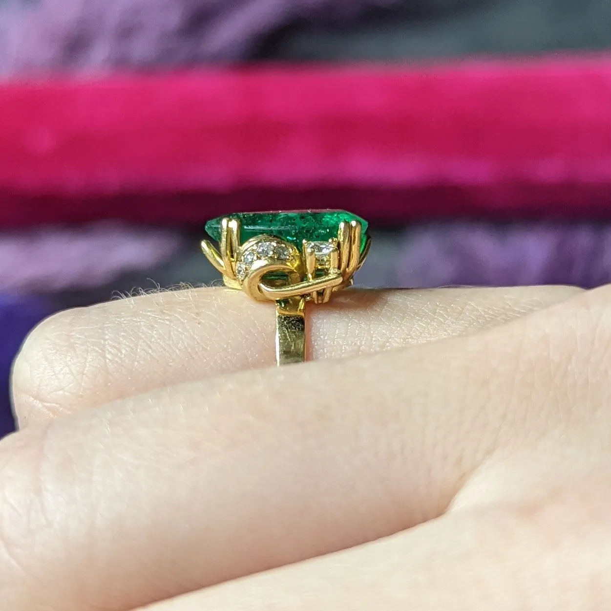 Vintage Brazilian Emerald Diamond Ring - 3.06 CTW, 18K Yellow Gold (GIA Certified)