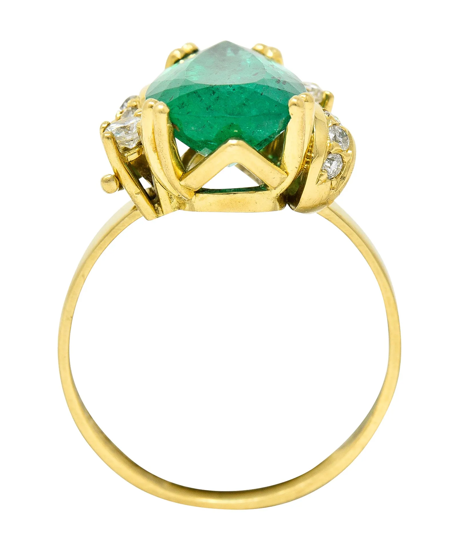 Vintage Brazilian Emerald Diamond Ring - 3.06 CTW, 18K Yellow Gold (GIA Certified)