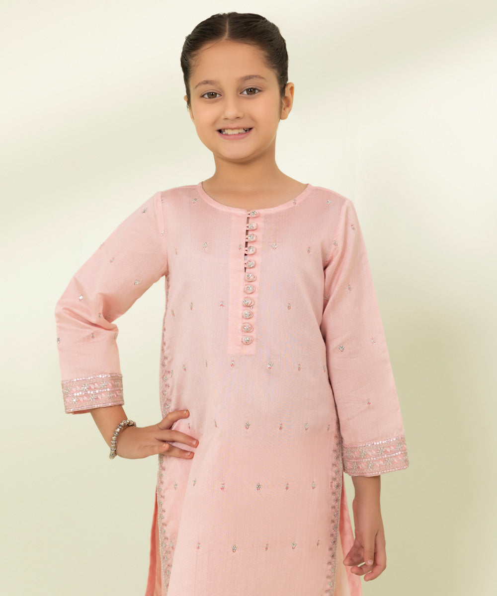 2 Piece Cotton Net Suit - Embroidered