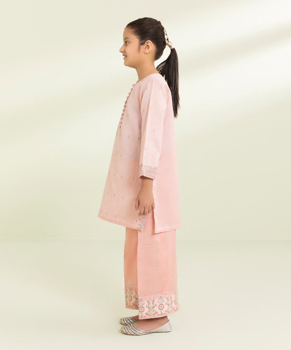 2 Piece Cotton Net Suit - Embroidered