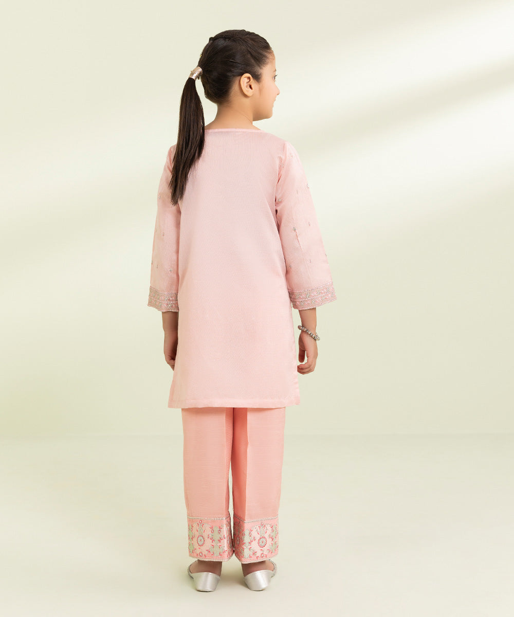 2 Piece Cotton Net Suit - Embroidered