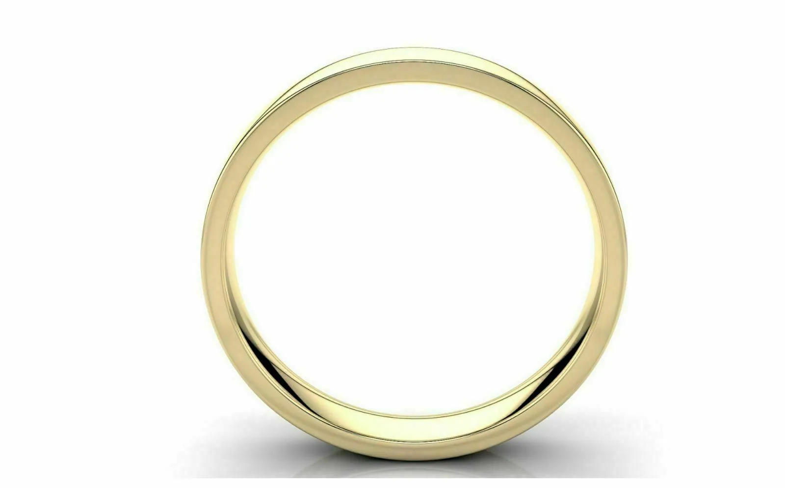 22k Solid Gold Comfort Fit Flat Wedding Band in 22k Yellow Gold All Sizes