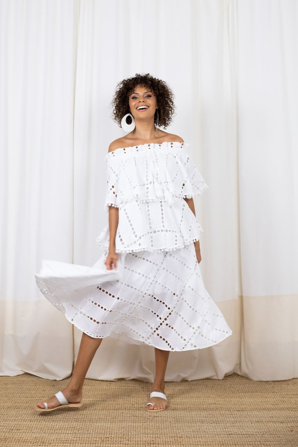 3 Tier White Maxi Dress - Heidy