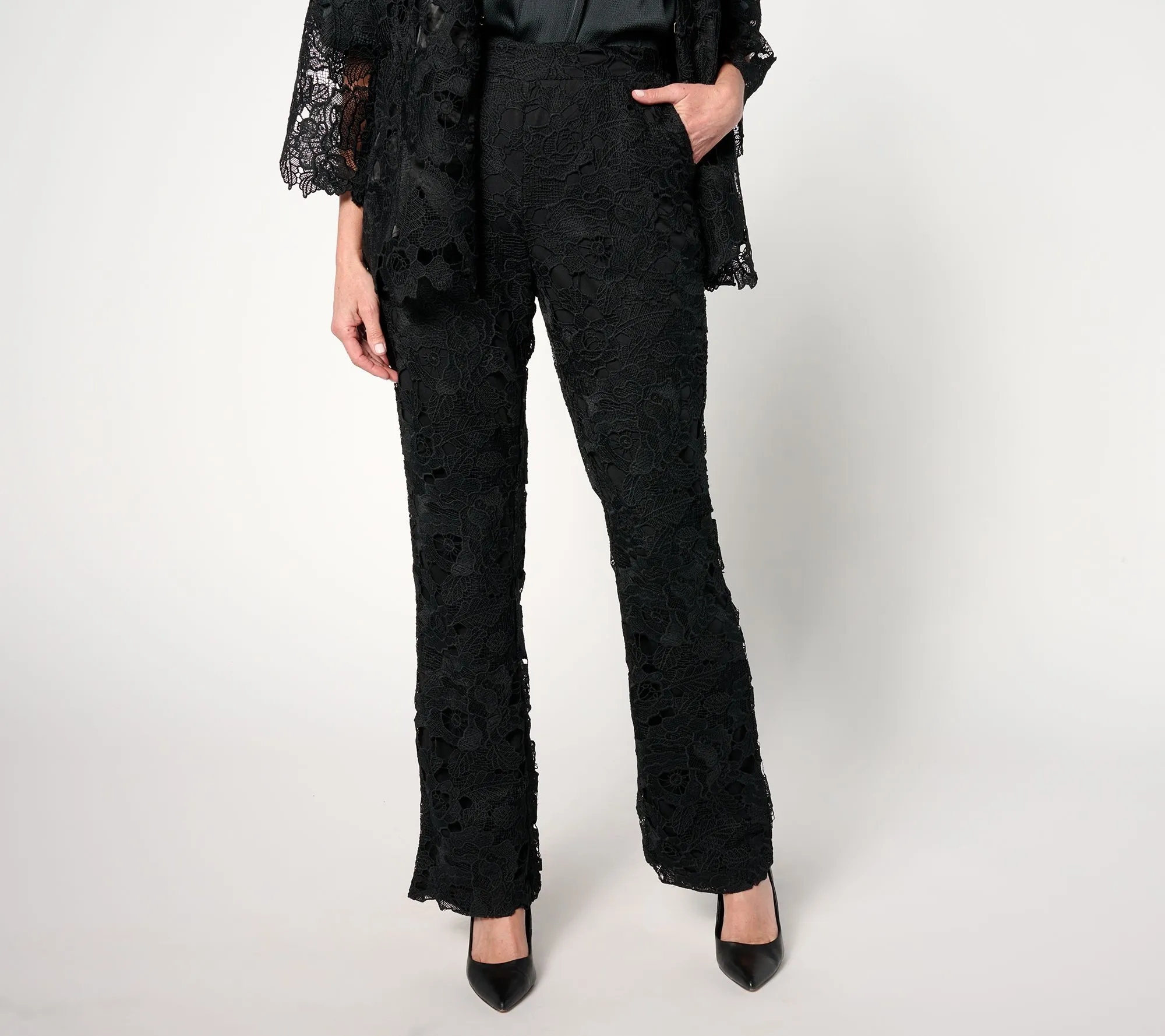 Regular Lace Baby Bootcut Pants by 'As Is' Isaac Mizrahi Live!