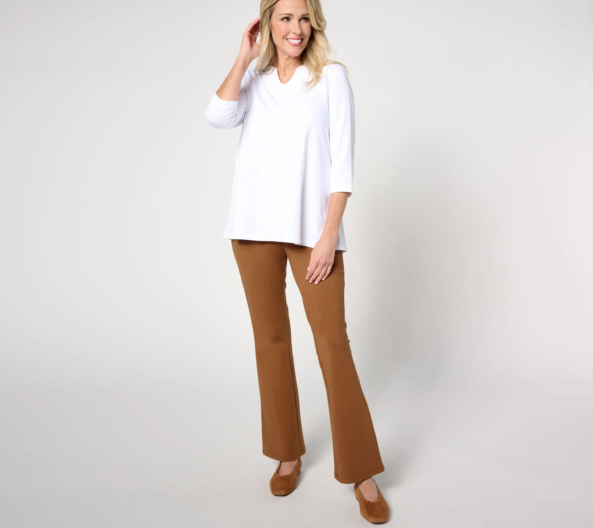 Petite Pull On Slim Bootcut Pants by 'As Is' Women with Control