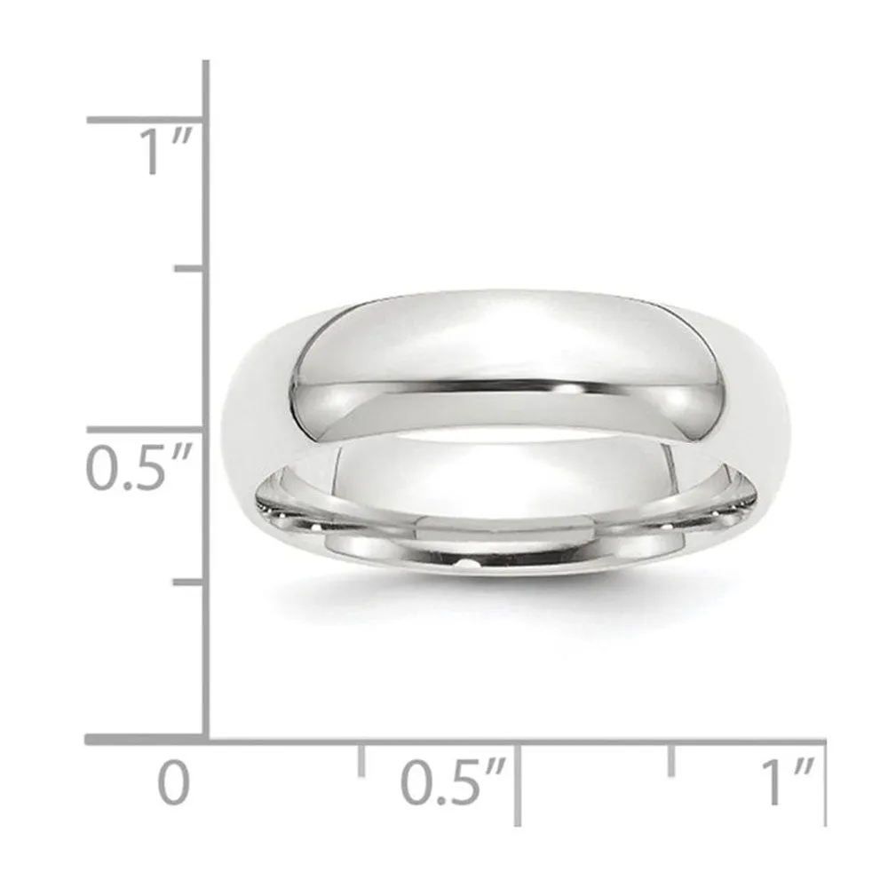 Platinum Comfort Fit Band Light Weight Polished Domed from 3mm to 8mm