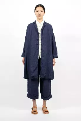 45_33 Navy Easy Coat Linen