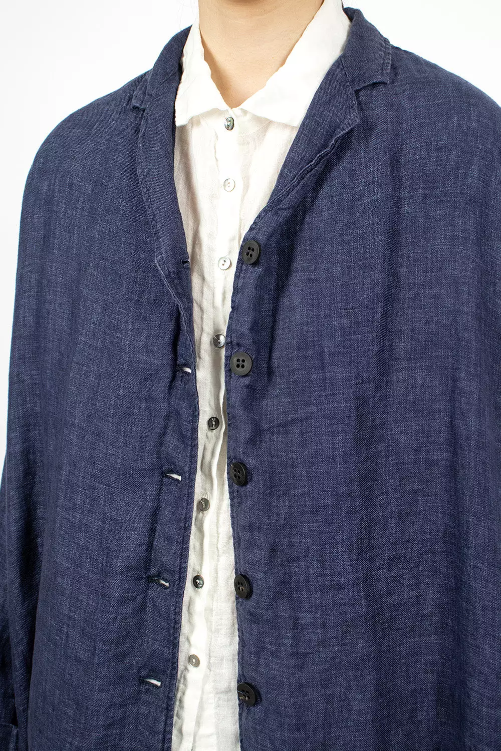 45_33 Navy Easy Coat Linen