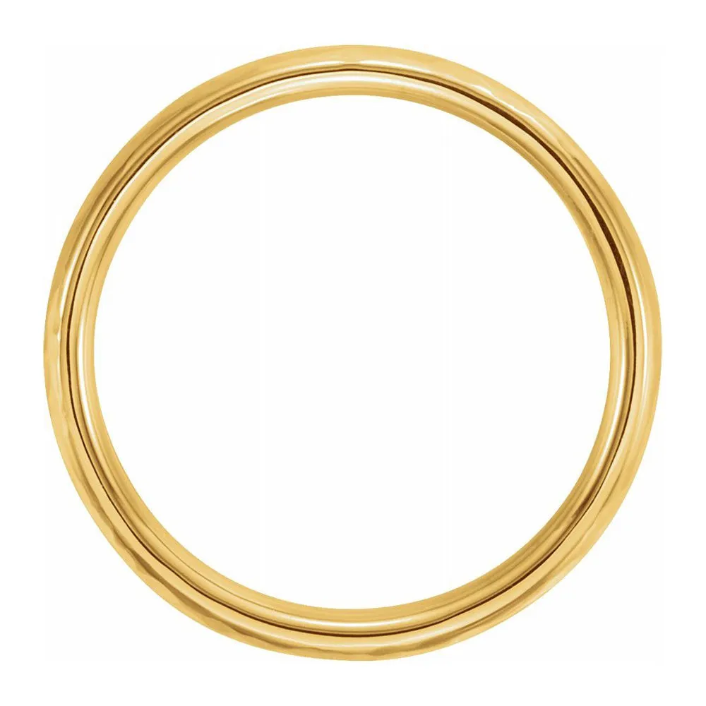 10K Yellow Gold Hammered Comfort Fit Band 4mm