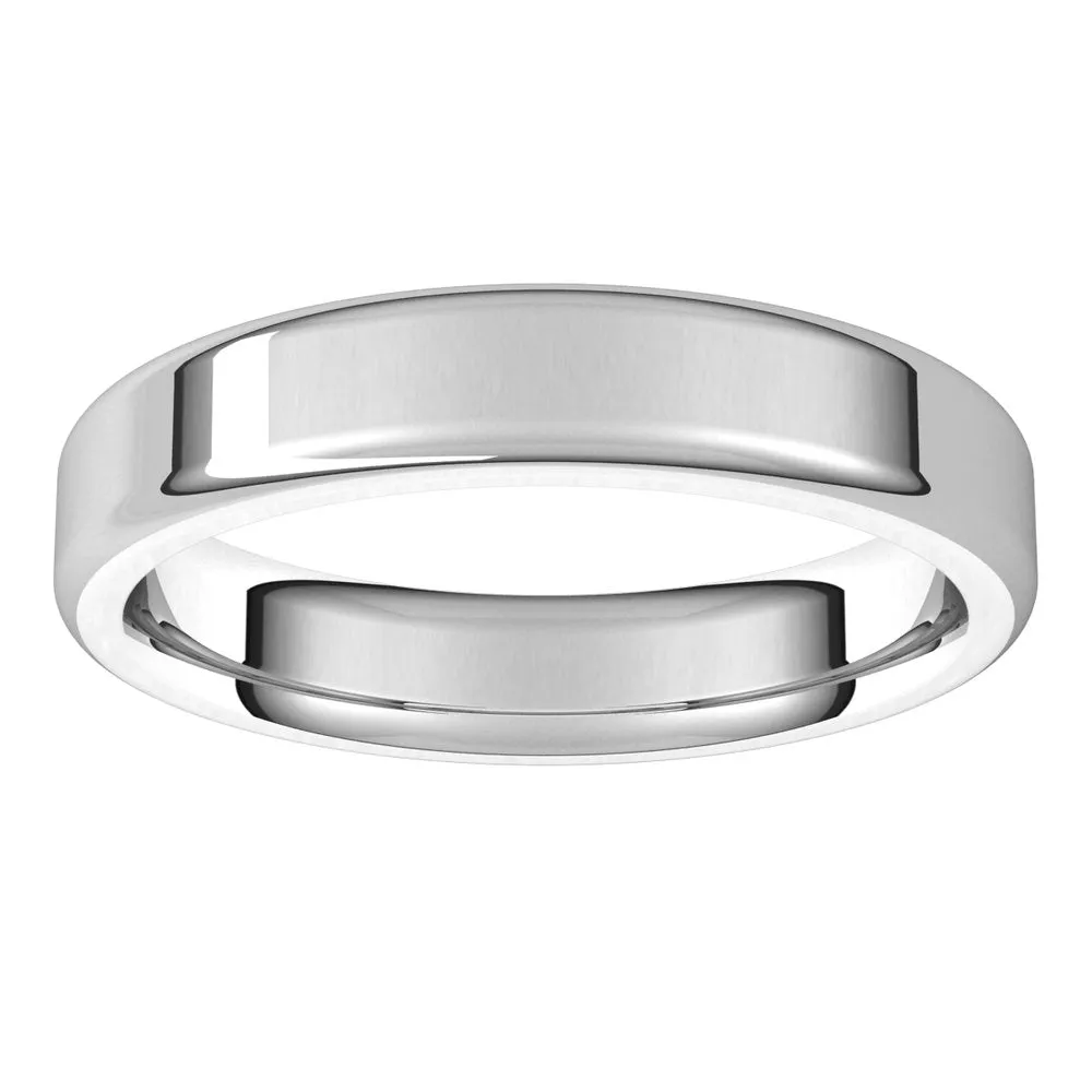 4mm 14K White Gold Polished Comfort Fit Flat Band Ring