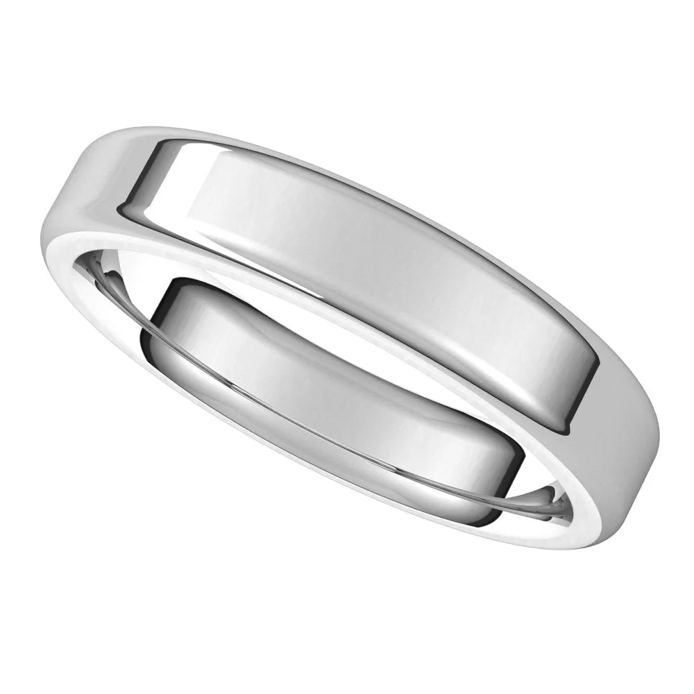 4mm 14K White Gold Polished Comfort Fit Flat Band Ring