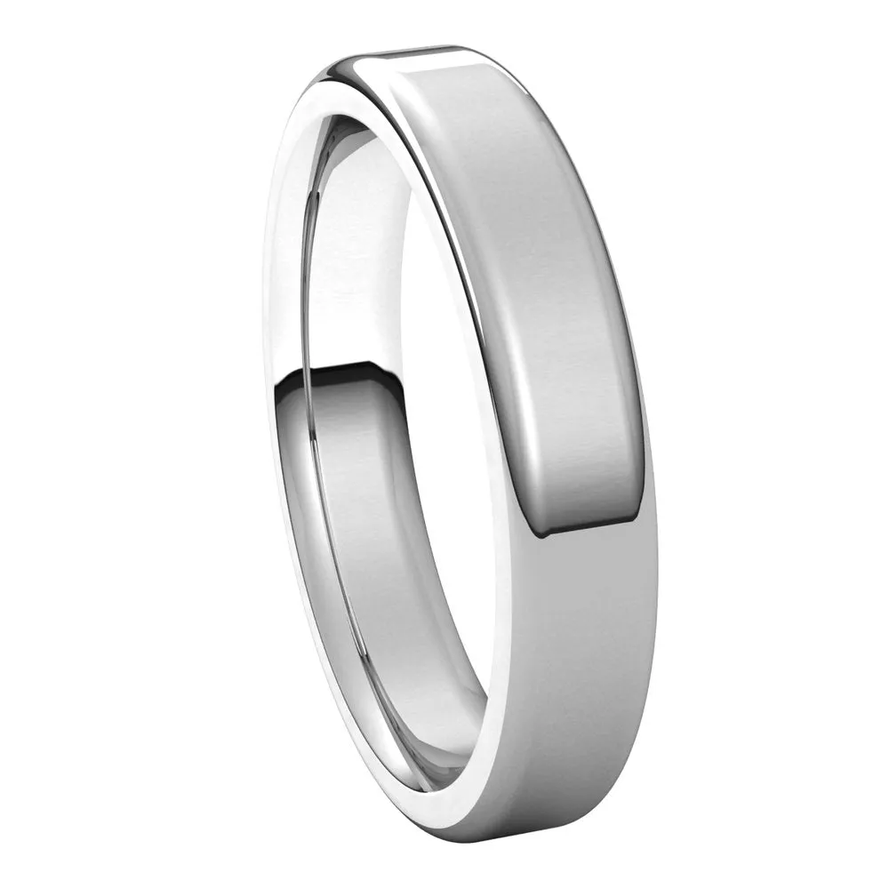 4mm 14K White Gold Polished Comfort Fit Flat Band Ring