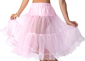 50's Rockabilly Women's Pink Crinoline Petticoat: Flirtatious Attire for Retro Fashion Enthusiasts.