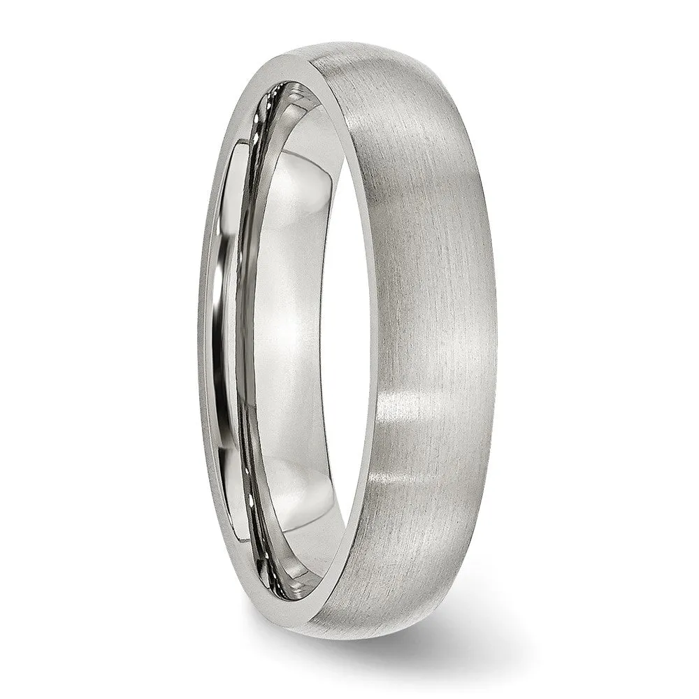 5mm Brushed Stainless Steel Domed Comfort Fit Band