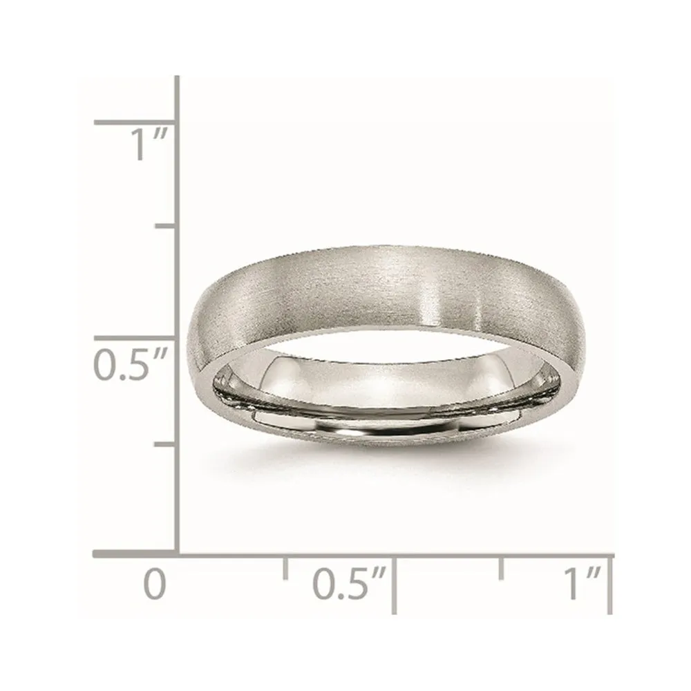 5mm Brushed Stainless Steel Domed Comfort Fit Band