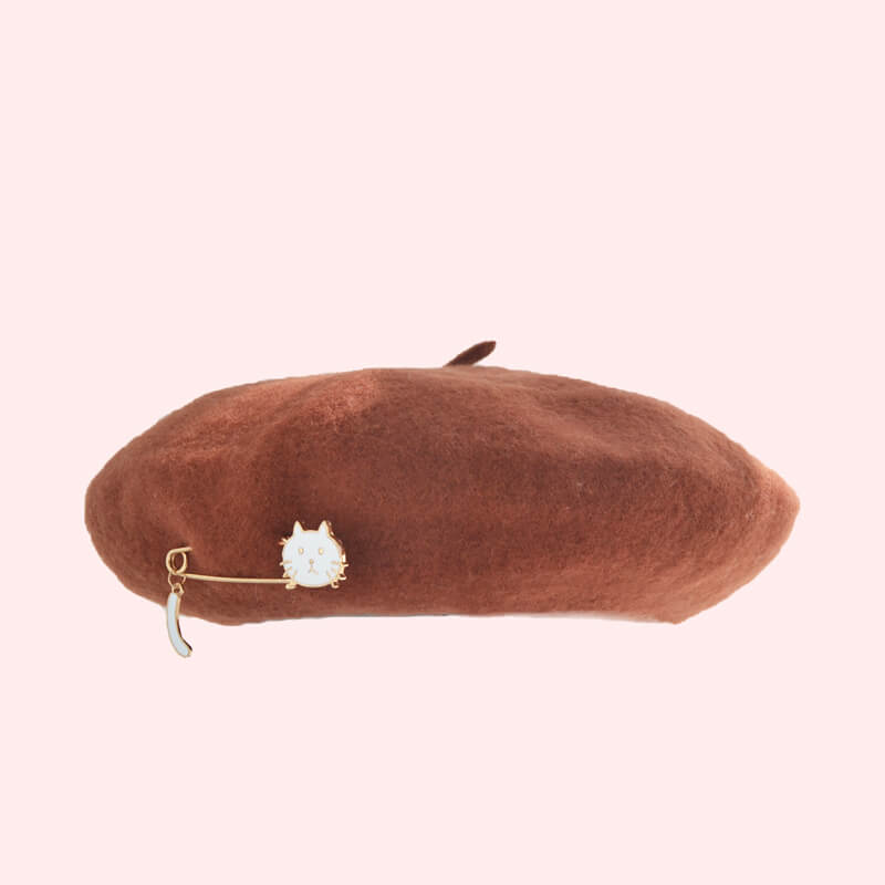 6 colors cute cat beret