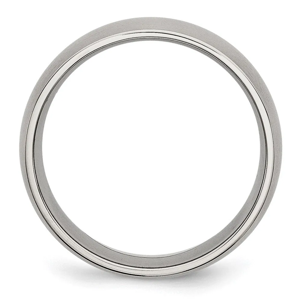 7mm Stainless Steel Brushed Domed Comfort Fit Ring