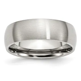 7mm Stainless Steel Brushed Domed Comfort Fit Ring