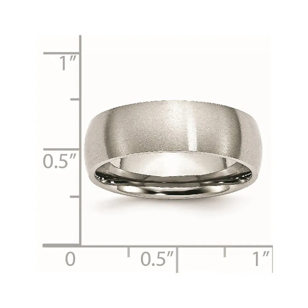 7mm Stainless Steel Brushed Domed Comfort Fit Ring