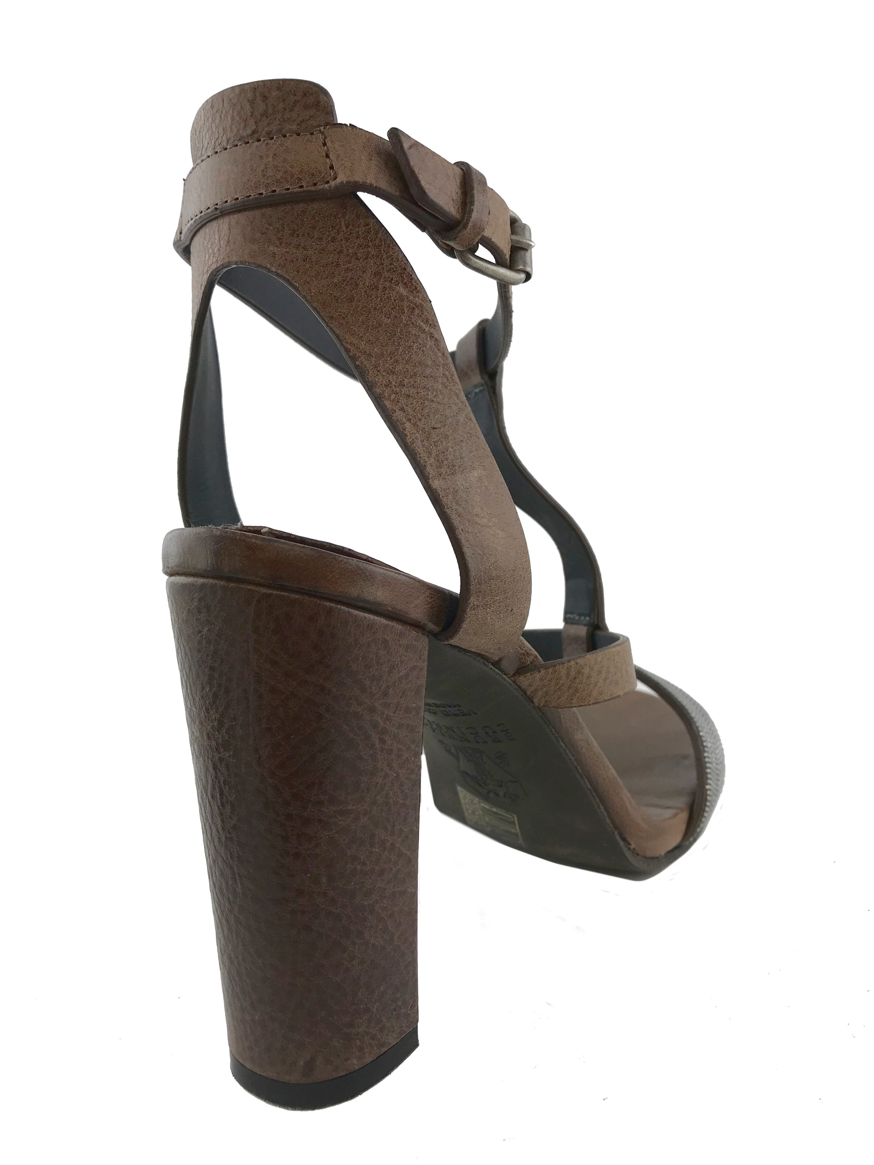 8 Brunello Cucinelli Monili T-Strap Sandals Size