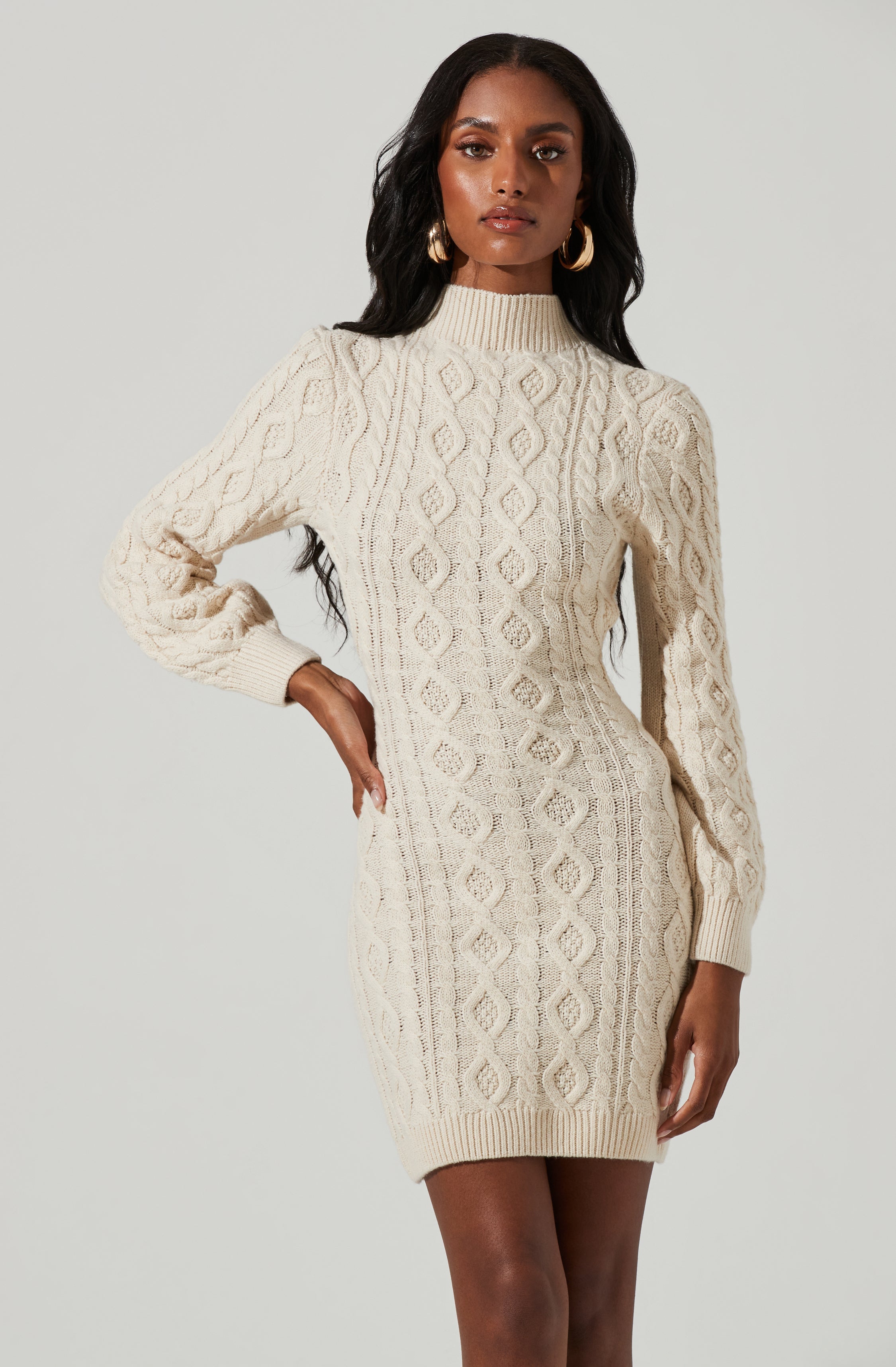 Abby Cable Knit Sweater Dress