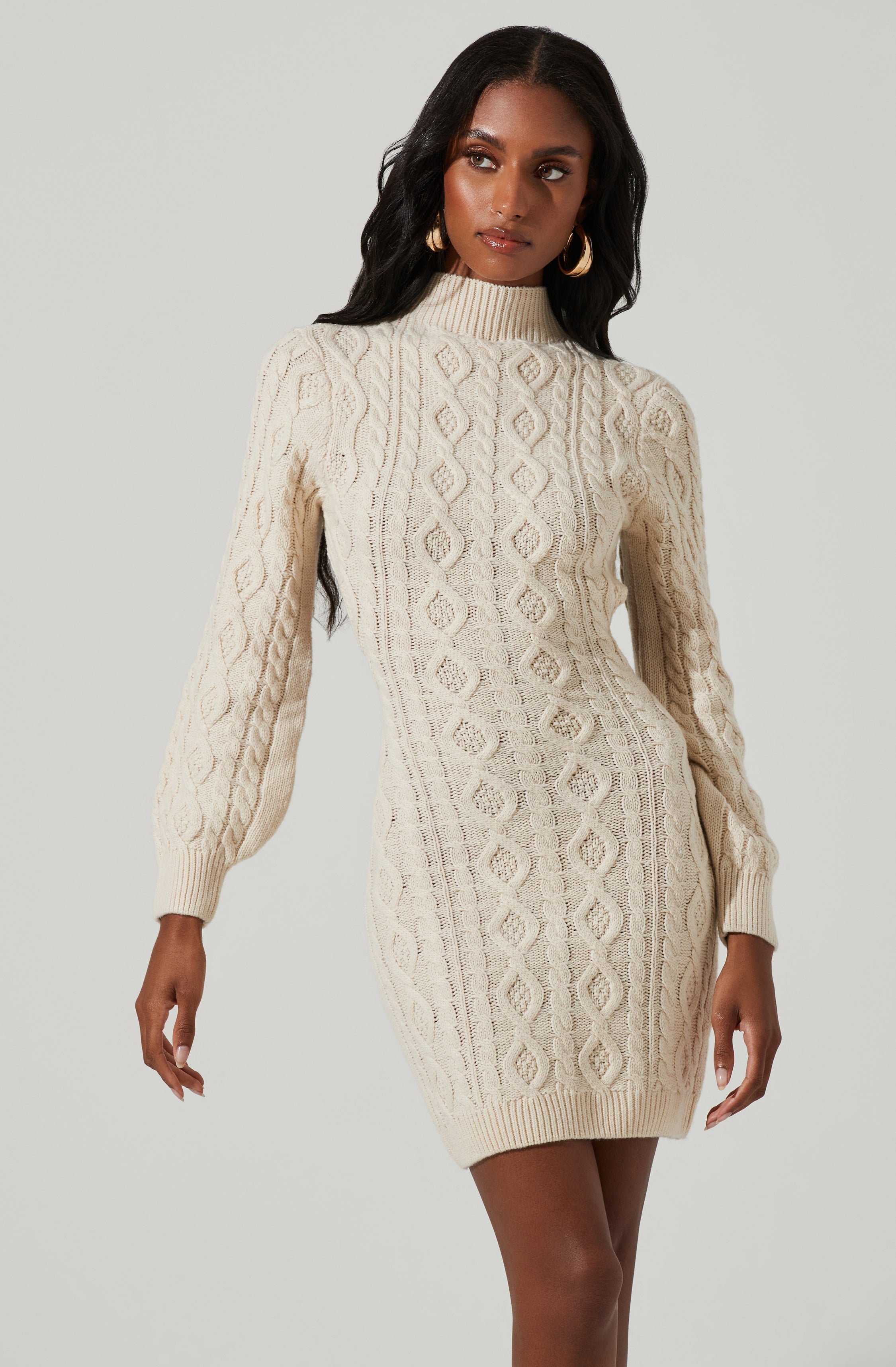 Abby Cable Knit Sweater Dress