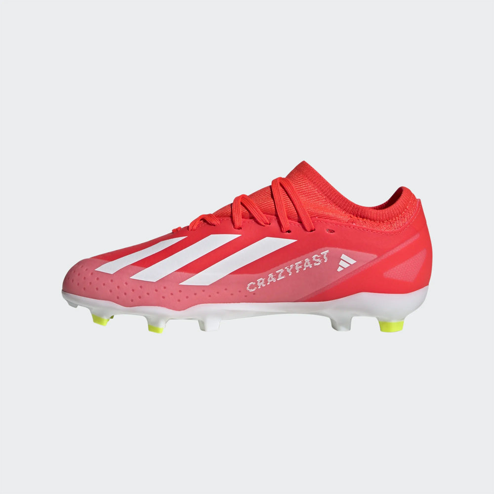 Adidas Crazyfast League FG Jnr Football Boots - Solar Red/White/Yellow