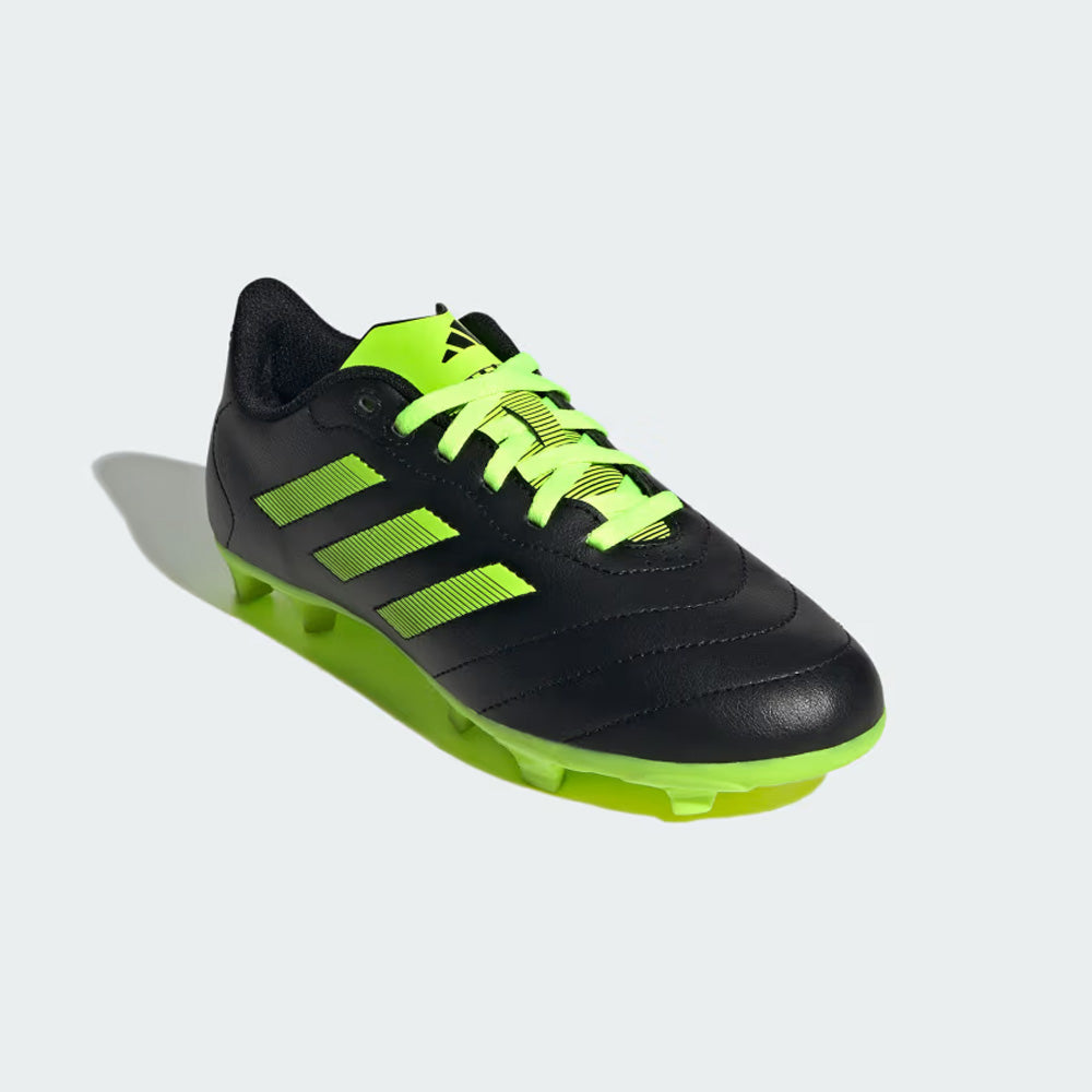 Adidas Goletto 8 Junior FG Football Boots - Black/Lucid Lemon.