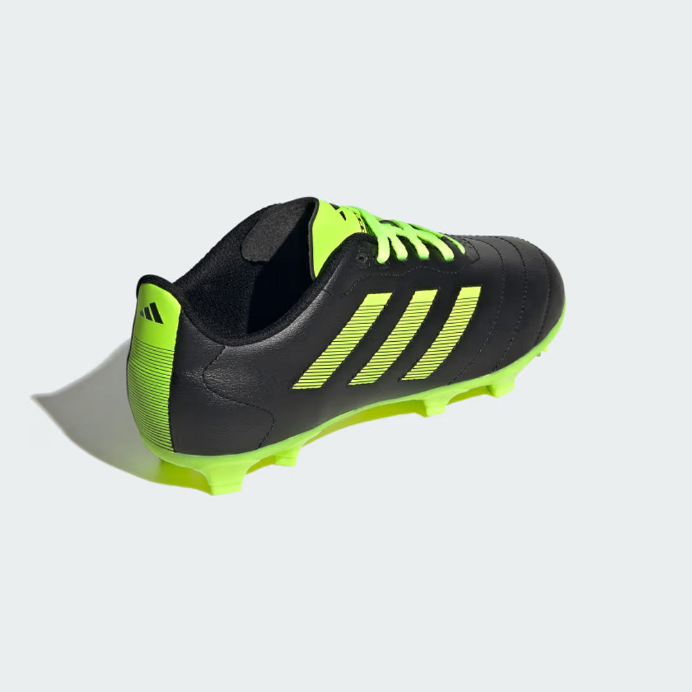 Adidas Goletto 8 Junior FG Football Boots - Black/Lucid Lemon.