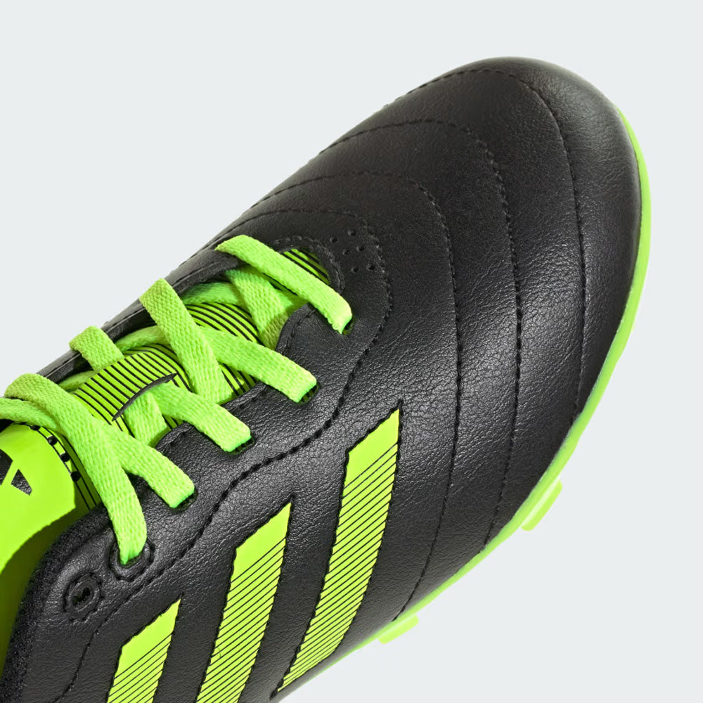 Adidas Goletto 8 Junior FG Football Boots - Black/Lucid Lemon.