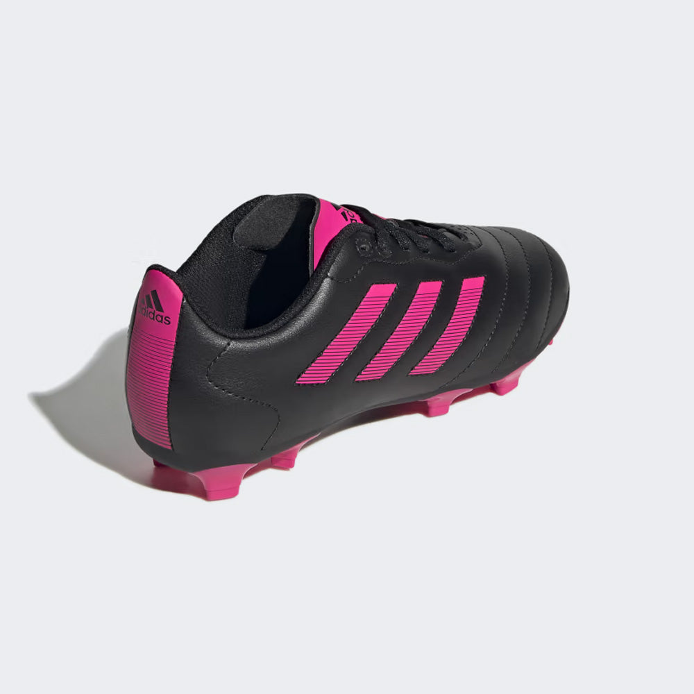 Adidas Goletto VIII Junior Firm Ground Football Boots, Black/Team Shock Pink