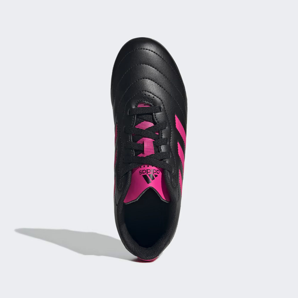 Adidas Goletto VIII Junior Firm Ground Football Boots, Black/Team Shock Pink