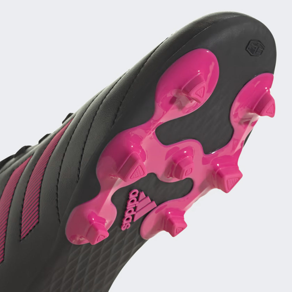 Adidas Goletto VIII Junior Firm Ground Football Boots, Black/Team Shock Pink