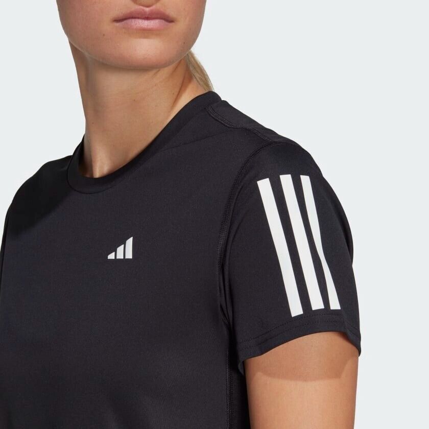 adidas Own The Run Women's Running T-Shirt - Black, Breathable, Top, Aeroready