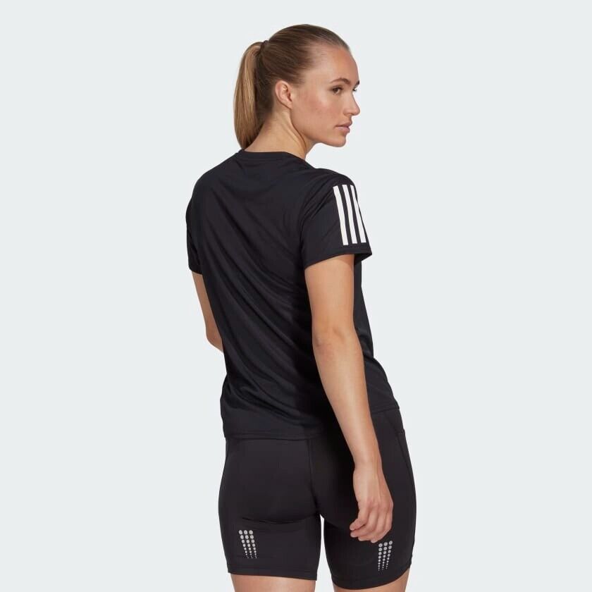 adidas Own The Run Women's Running T-Shirt - Black, Breathable, Top, Aeroready