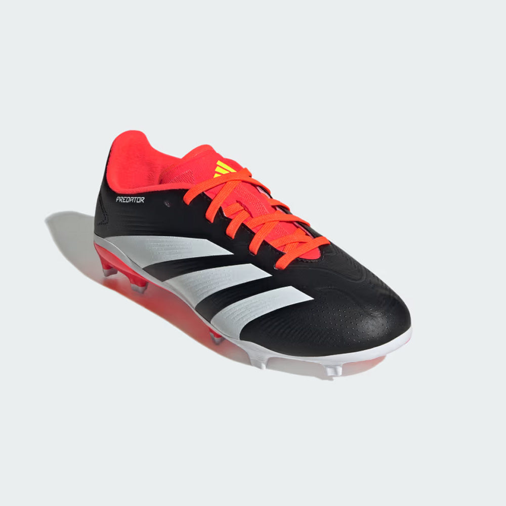 Adidas Predator League 24 FG Junior Football Boots, Black/White/Solar Red