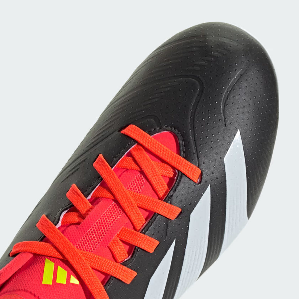 Adidas Predator League 24 FG Junior Football Boots, Black/White/Solar Red