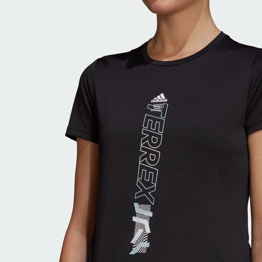 adidas Terrex Agravic Women's Trail Running T-Shirt Black Breathable Reflective