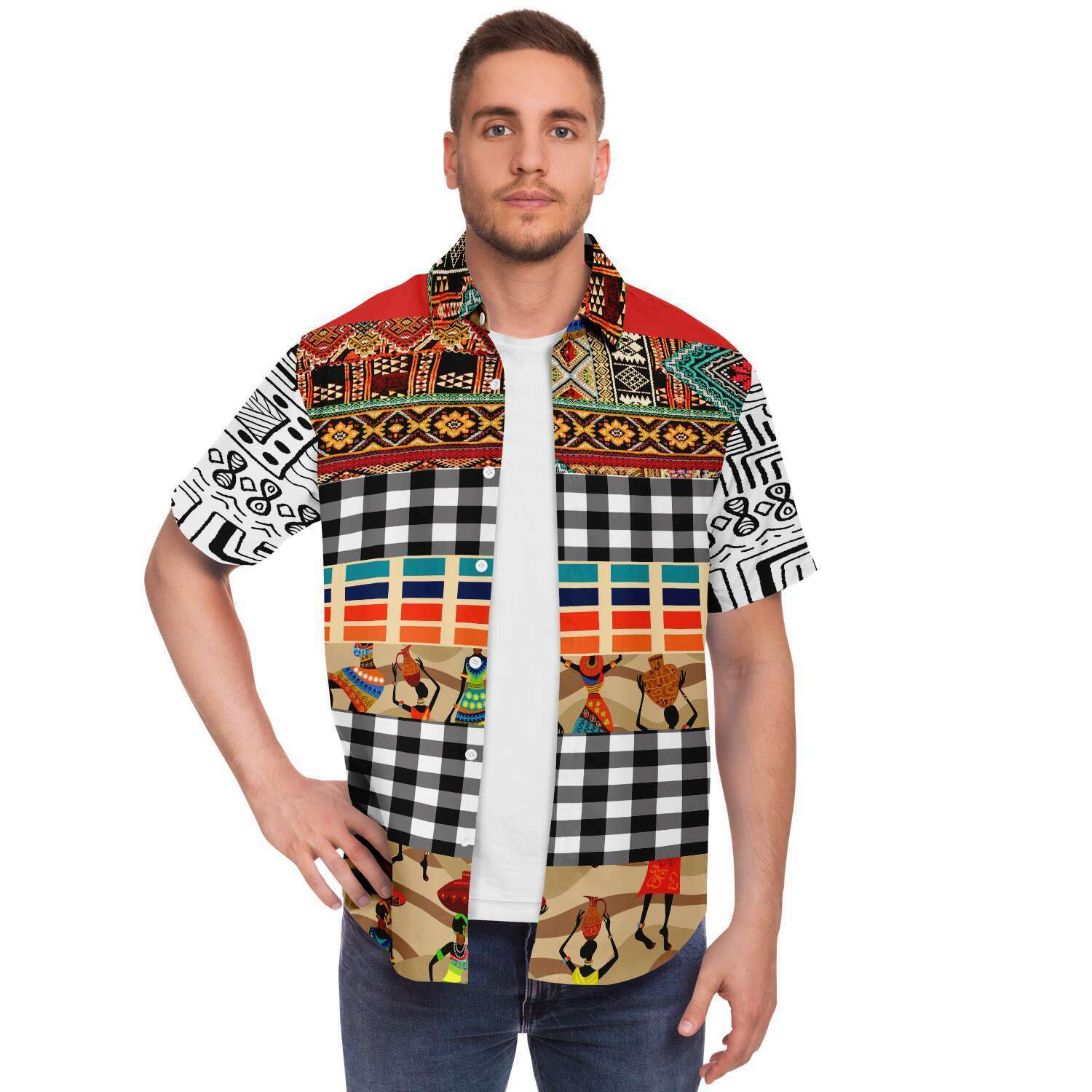 African Print Button Down Shirt