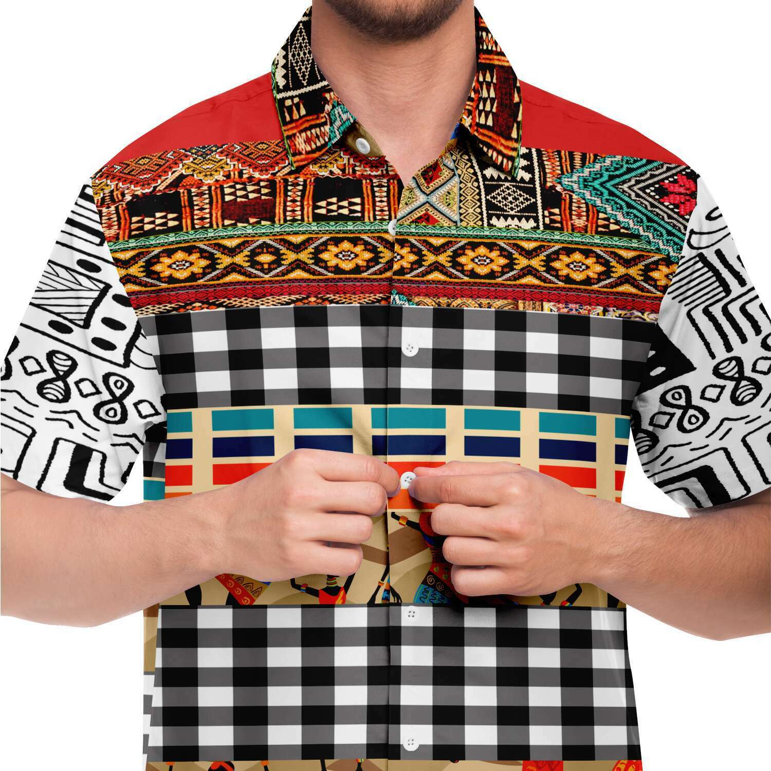 African Print Button Down Shirt