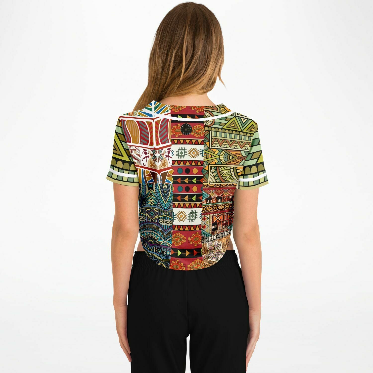 African Print Cropped Button Front Jersey - Mother Lode