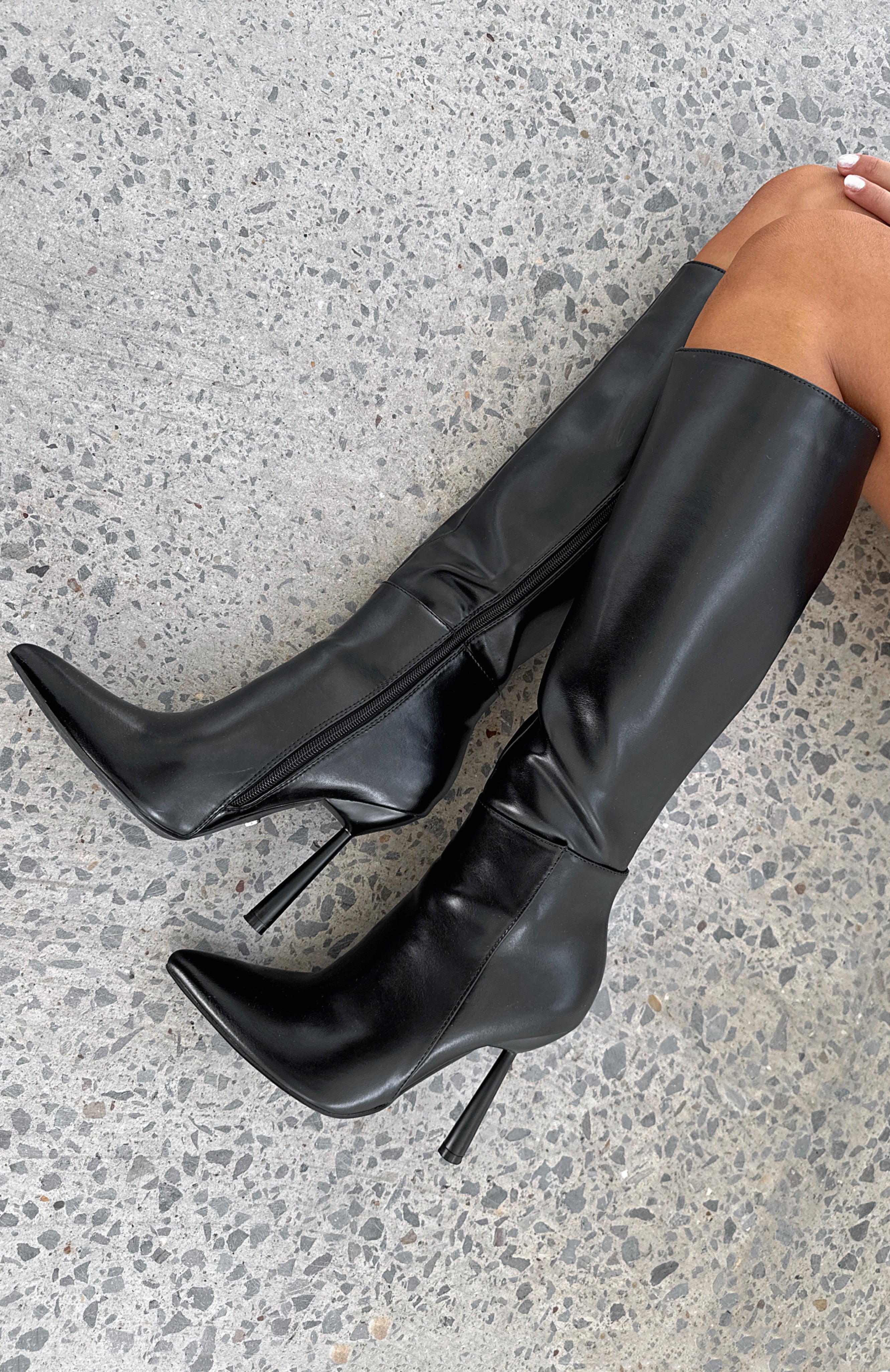 Amelia High Boots Black Smooth