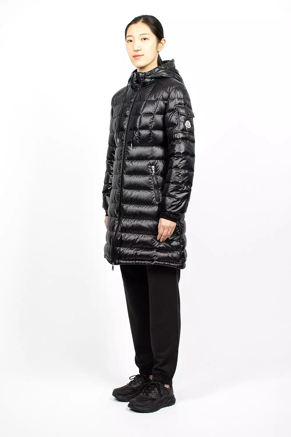 Amintore Long Down Coat, Black