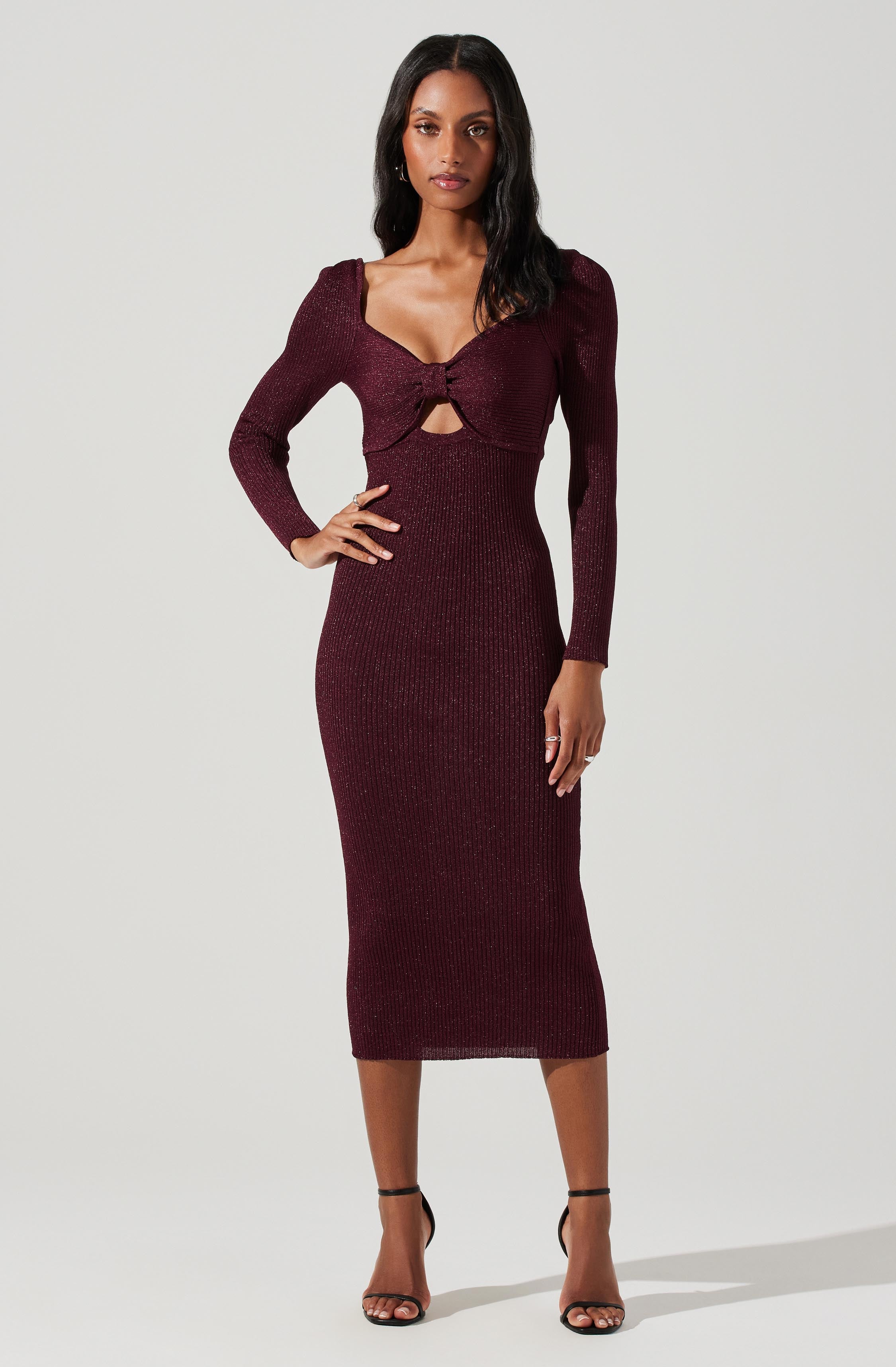 Anastasia Cutout Midi Sweater Dress