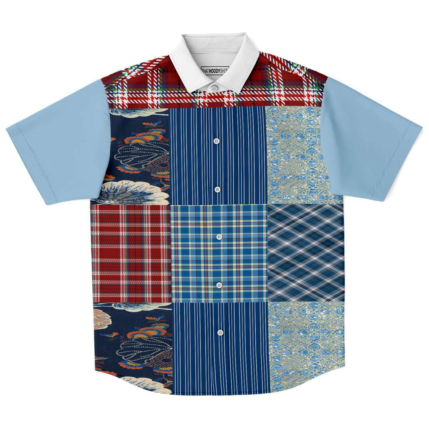 Andromeda Blue Patchwork Shirt