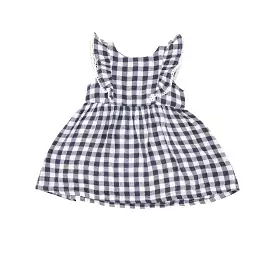 Angel Dear Navy Gingham Ruffle Dress